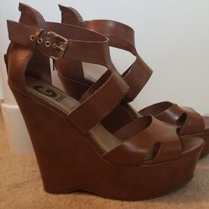 Guess brown women wedges